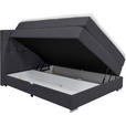 BOXSPRINGBETT 140/200 cm  in Schwarz  - Alufarben/Schwarz, KONVENTIONELL, Kunststoff/Textil (140/200cm) - Carryhome