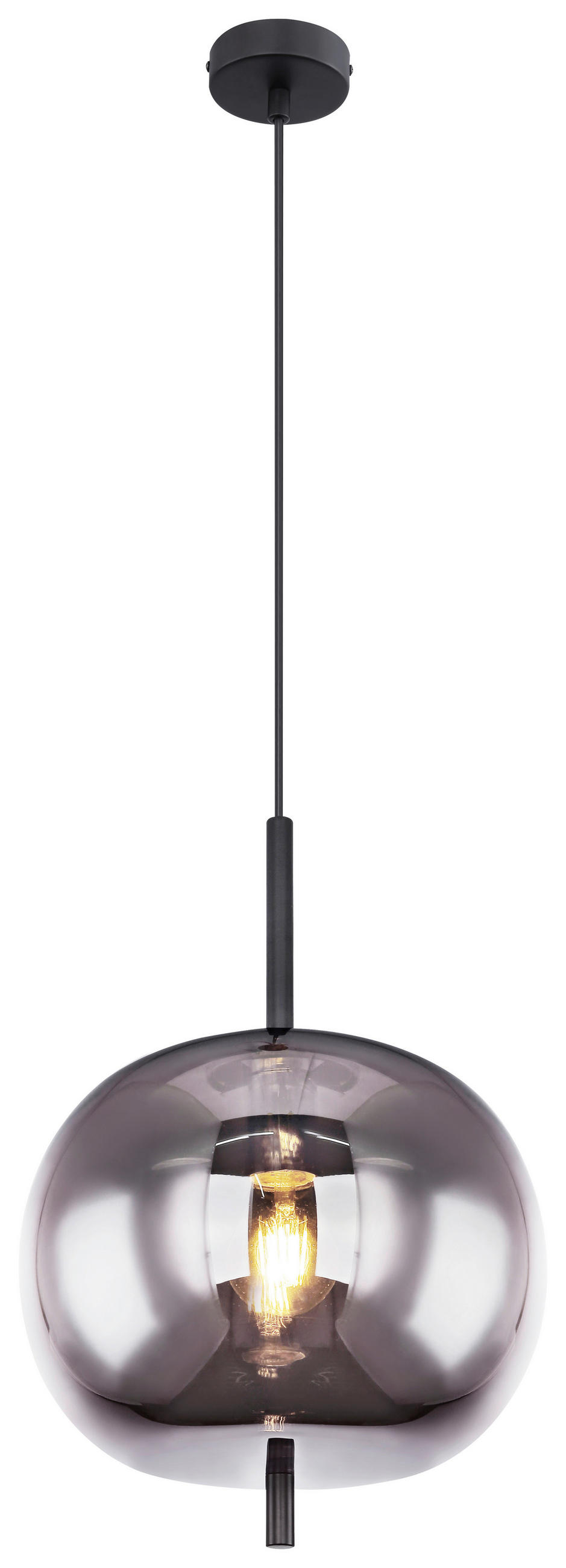 HÄNGELEUCHTE 30/120 cm    - Schwarz, Basics, Glas/Metall (30/120cm) - Globo