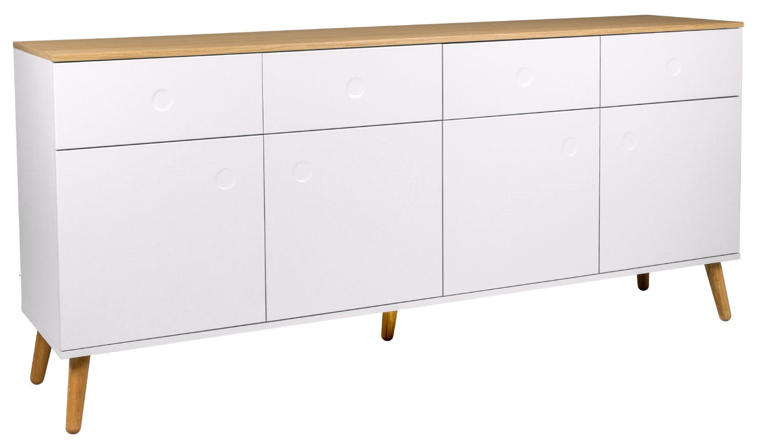 SIDEBOARD Weiß, Eichefarben Einlegeböden  - Eichefarben/Weiß, Design, Holzwerkstoff (192/86/43cm)