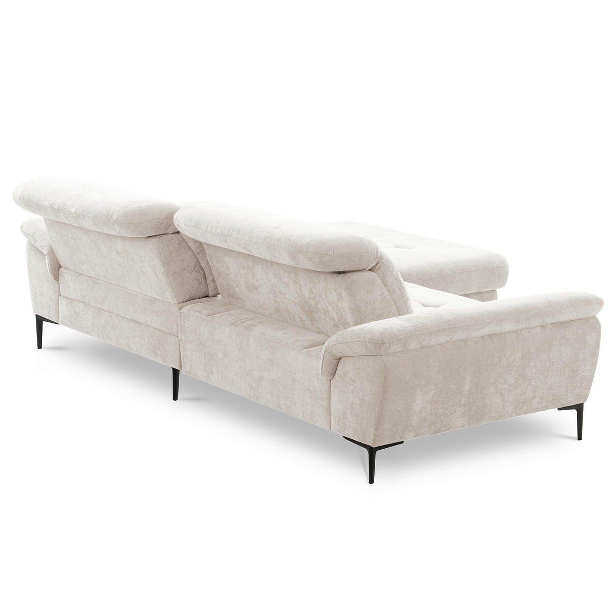 ECKSOFA  Webstoff Sandfarben  - Sandfarben/Schwarz, Design, Textil/Metall (268/195cm) - Livetastic
