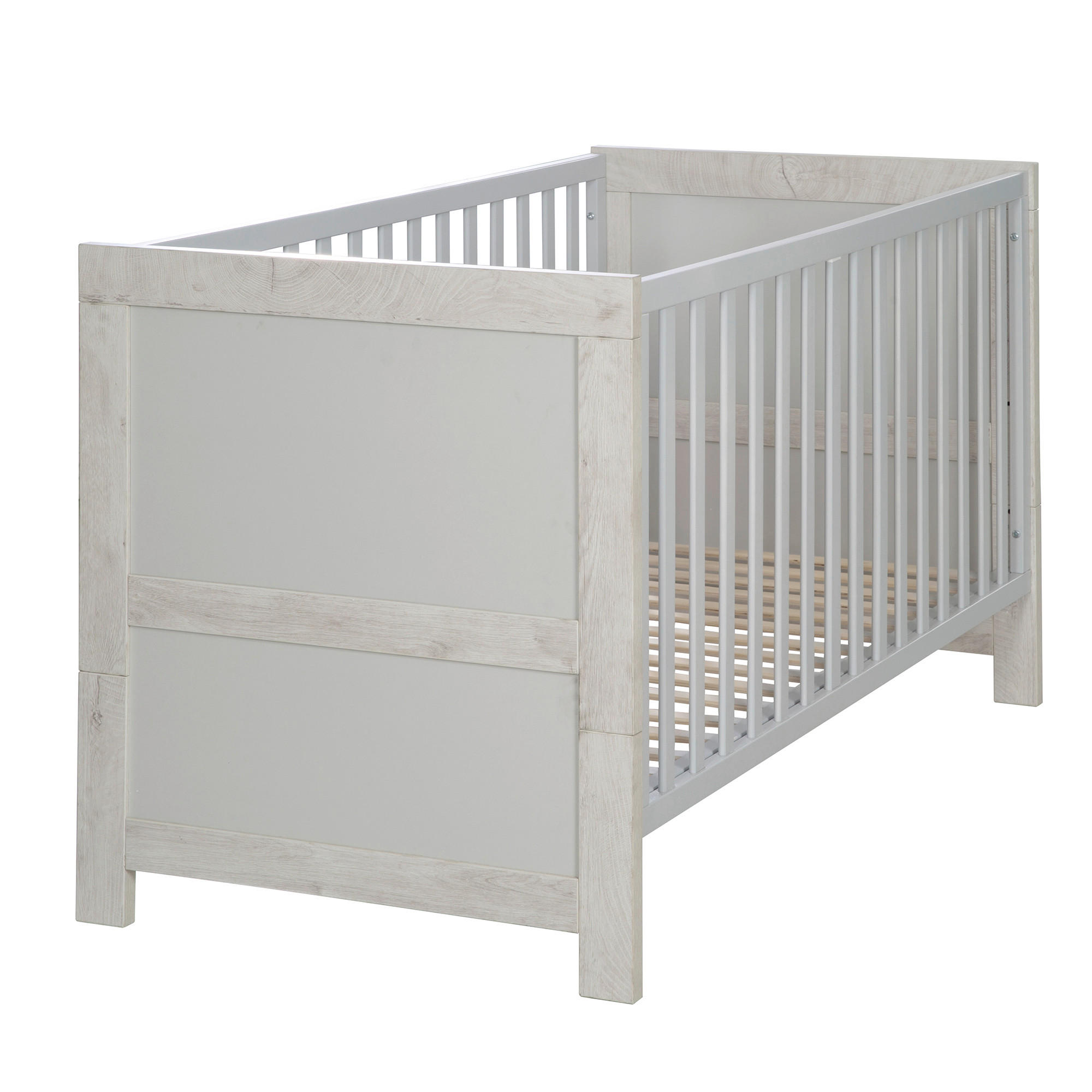 GITTERBETT Mila - Eichefarben/Grau, Basics, Holzwerkstoff (76/82/144cm) - Roba