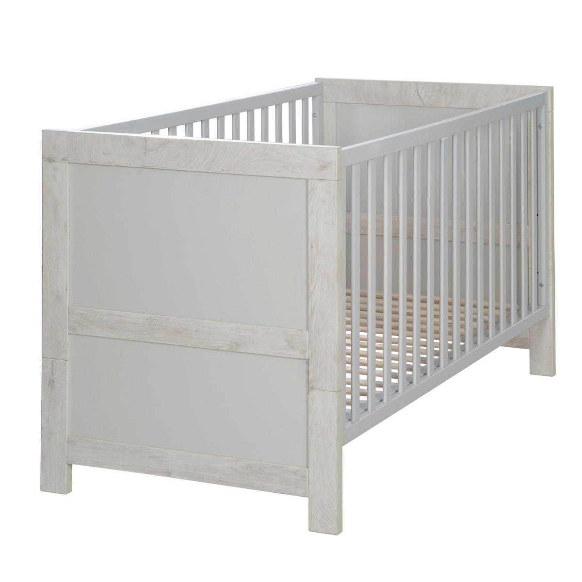 GITTERBETT Mila  - Eichefarben/Grau, Basics, Holzwerkstoff (76/82/144cm) - Roba