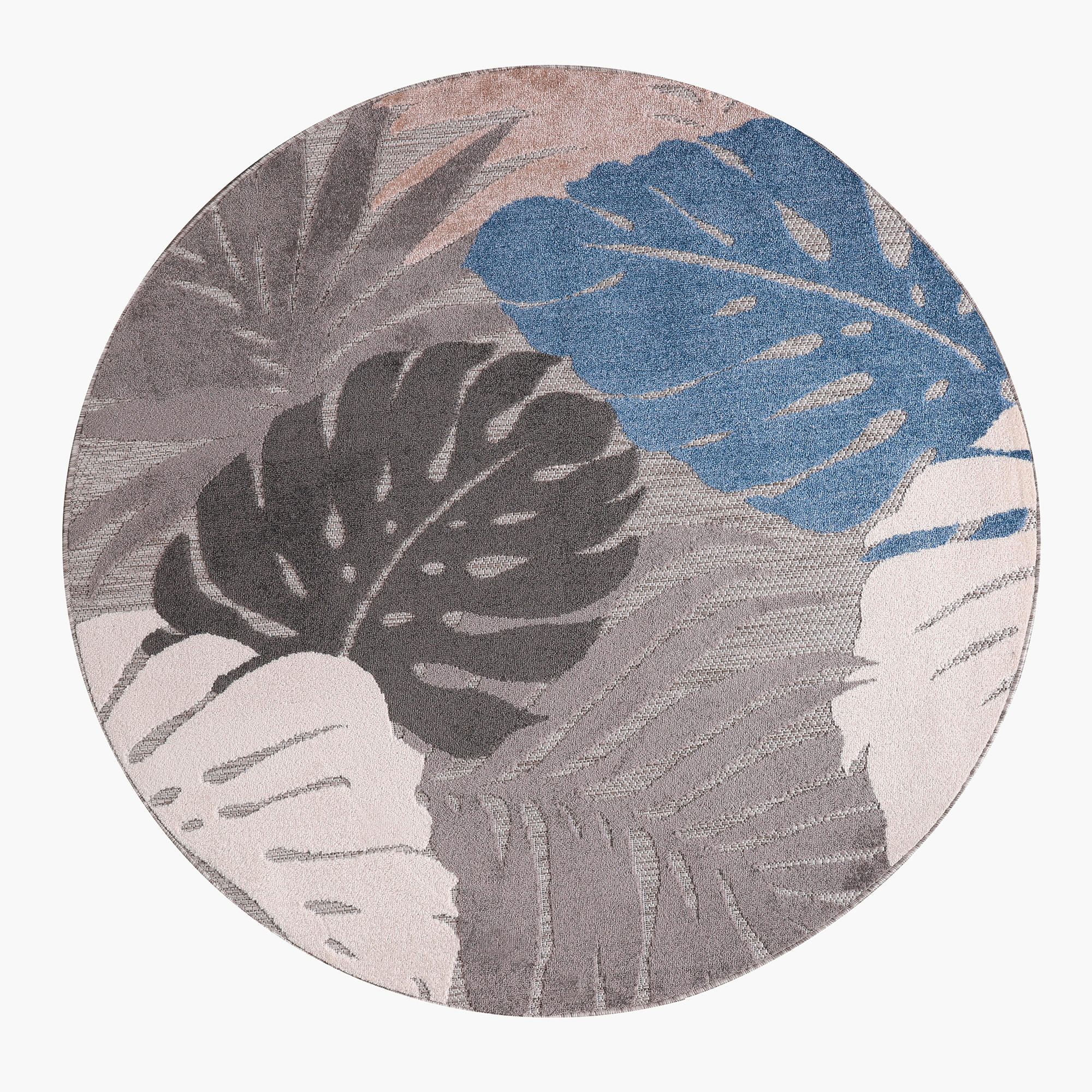 OUTDOORTEPPICH 150 cm Floral Blau  - Blau, LIFESTYLE, Kunststoff/Textil (150cm)