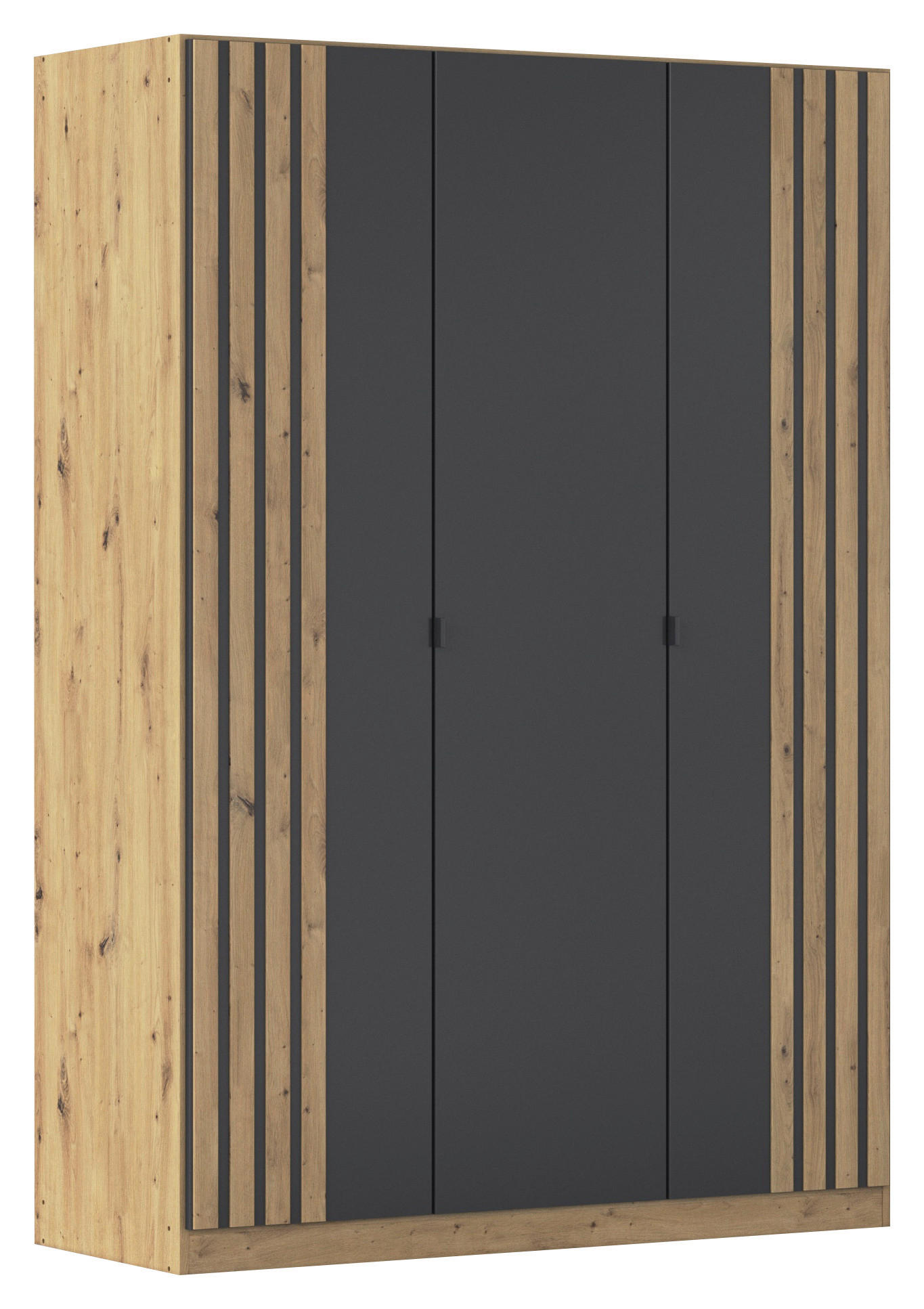 Rauch Möbel Drehtürenschrank Grau, Eiche Artisan 136x197x54 cm
