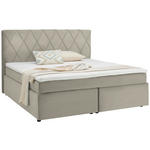 BOXSPRINGBETT 180/200 cm  in Creme  - Creme/Schwarz, Design, Kunststoff/Textil (180/200cm) - Xora