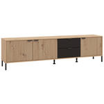 LOWBOARD  in 208/40/54,5 cm  - Schwarz/Eiche Artisan, Basics, Holzwerkstoff/Kunststoff (208/40/54,5cm) - Carryhome