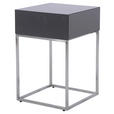 NACHTKÄSTCHEN 40/62/40 cm  in Anthrazit, Silberfarben  - Anthrazit/Silberfarben, Basics, Holzwerkstoff/Metall (40/62/40cm) - Xora