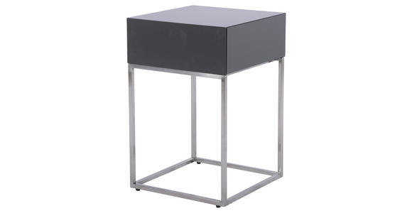NACHTKÄSTCHEN 40/62/40 cm  in Anthrazit, Silberfarben  - Anthrazit/Silberfarben, Basics, Holzwerkstoff/Metall (40/62/40cm) - Xora