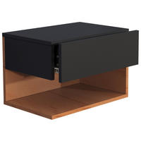 SÄNGBORD i svart, ekfärgad  - svart/ekfärgad, Modern, trämaterial (45/30/32cm) - MID.YOU