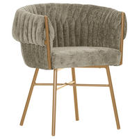 STOLIČKA S PODRÚČKAMI, ženilka, taupe - zlatá/taupe, Design, kov/textil (65/76/60cm) - Ambia Home