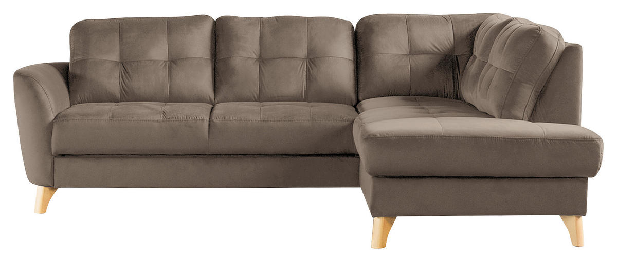 ECKSOFA - Beige/Buchefarben, Design, Holz/Textil (236/190cm) - Livetastic