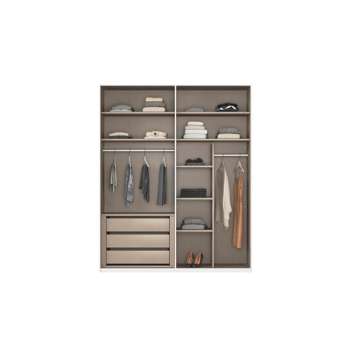 SCHWEBETÜRENSCHRANK 181/223/68 cm 2-türig Schwarz, Eiche Artisan  - Eichefarben/Schwarz, Design, Glas/Holzwerkstoff (181/223/68cm) - Xora