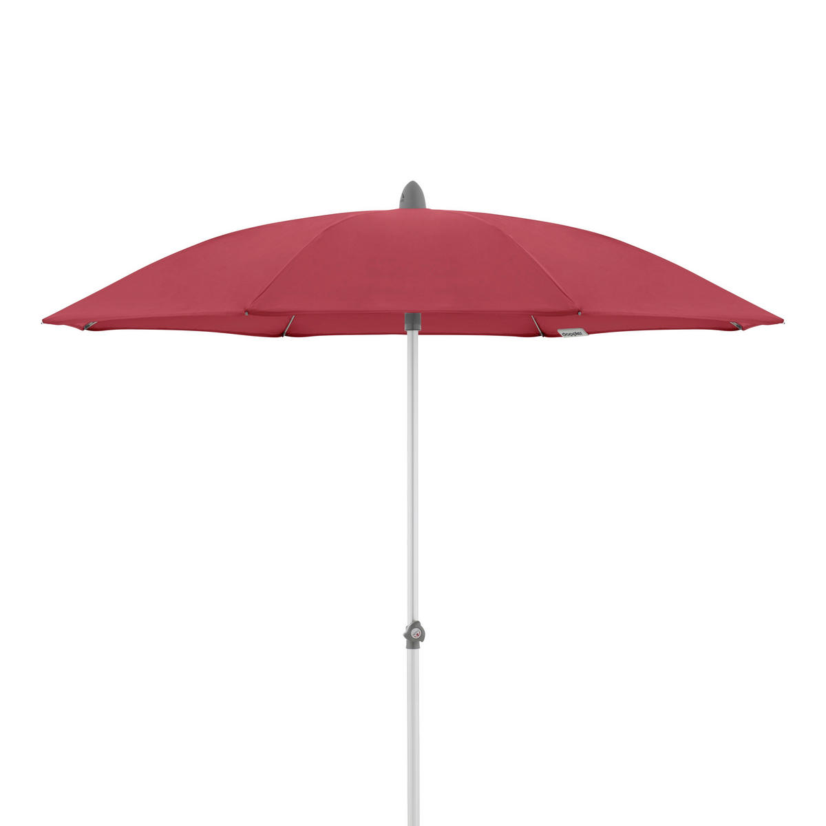SONNENSCHIRM 200 cm Rot  - Silberfarben/Rot, KONVENTIONELL, Textil/Metall (200/200cm) - Doppler