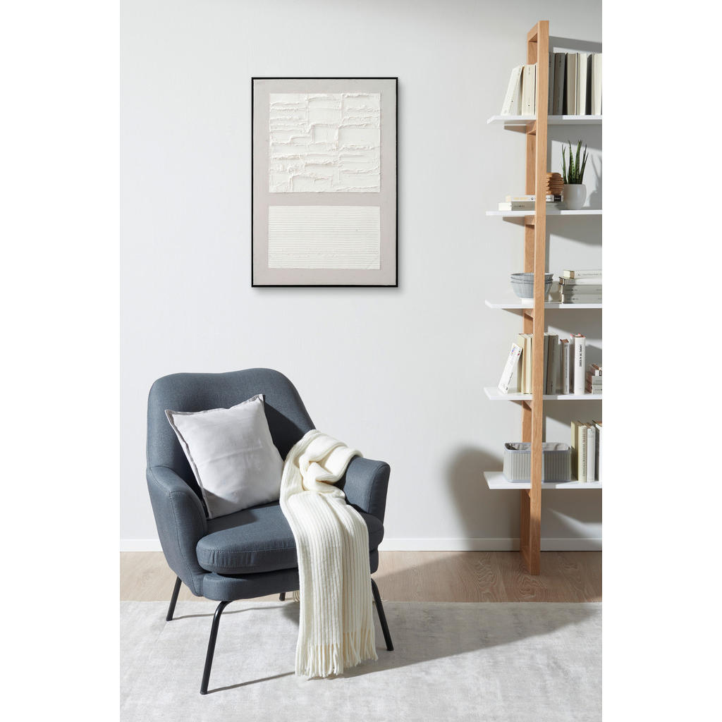 Thumbnail - Monee Ölgemälde, Weiß, Holz, Kunststoff, Textil, Tanne, vollmassiv, rechteckig, 70x100 cm, handgemalt, einfache und schn...