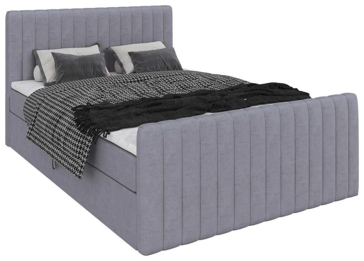 BOXBETT 140/200 cm  Grau  - Schwarz/Grau, Basics, Kunststoff/Textil (140/200cm) - Carryhome