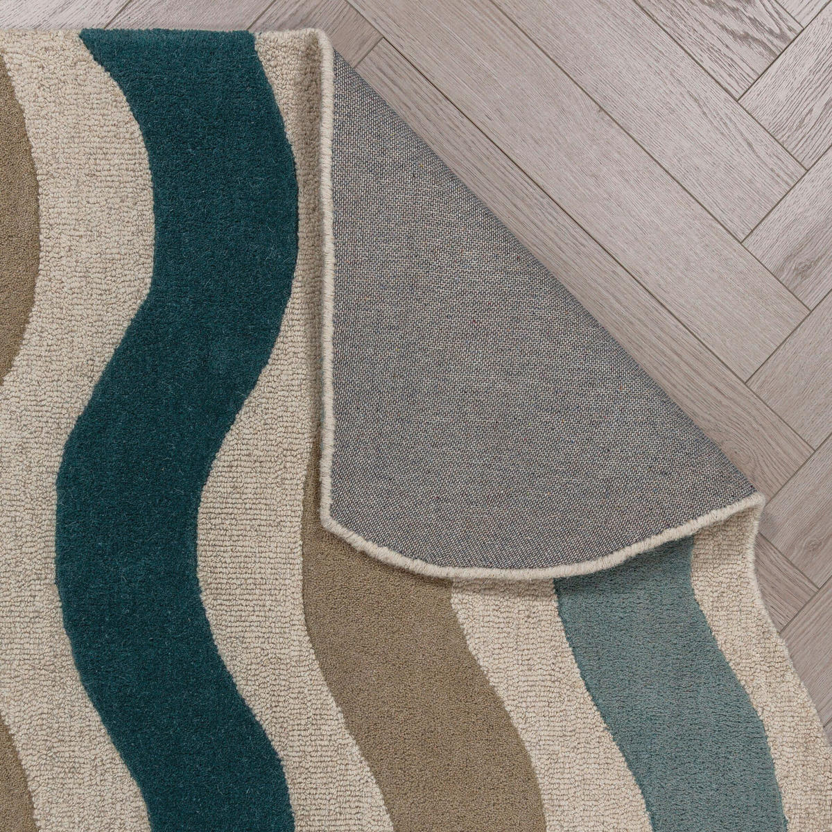 WOLLTEPPICH 200/290 cm Cascade Blau organisch  - Blau, Basics, Textil (200/290cm) - Flair Rugs