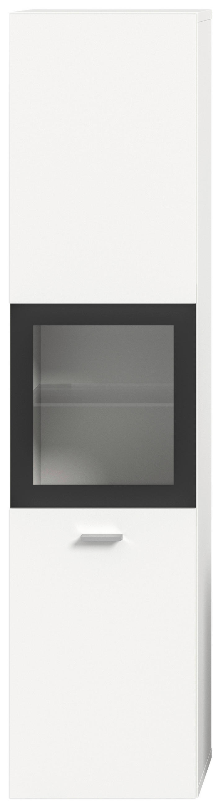 MIDISCHRANK 30/125/29 cm  - Silberfarben/Weiß, MODERN, Glas/Holzwerkstoff (30/125/29cm) - MID.YOU