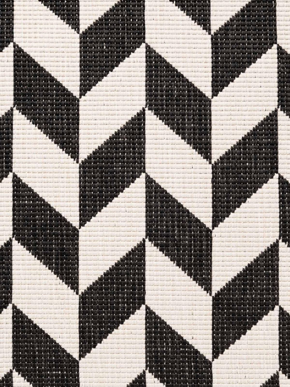 FLACHWEBETEPPICH 80/200 cm Haringey Schwarz, Weiß rechteckig  - Schwarz/Weiß, Design, Kunststoff (80/200cm)