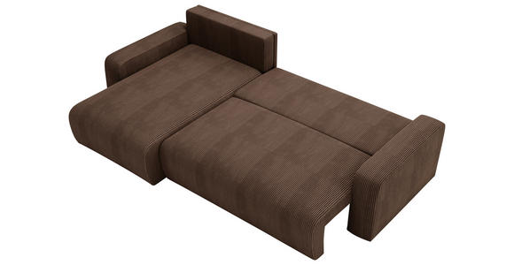 ECKSOFA in Cord Braun  - Schwarz/Braun, MODERN, Kunststoff/Textil (150/245cm) - Carryhome