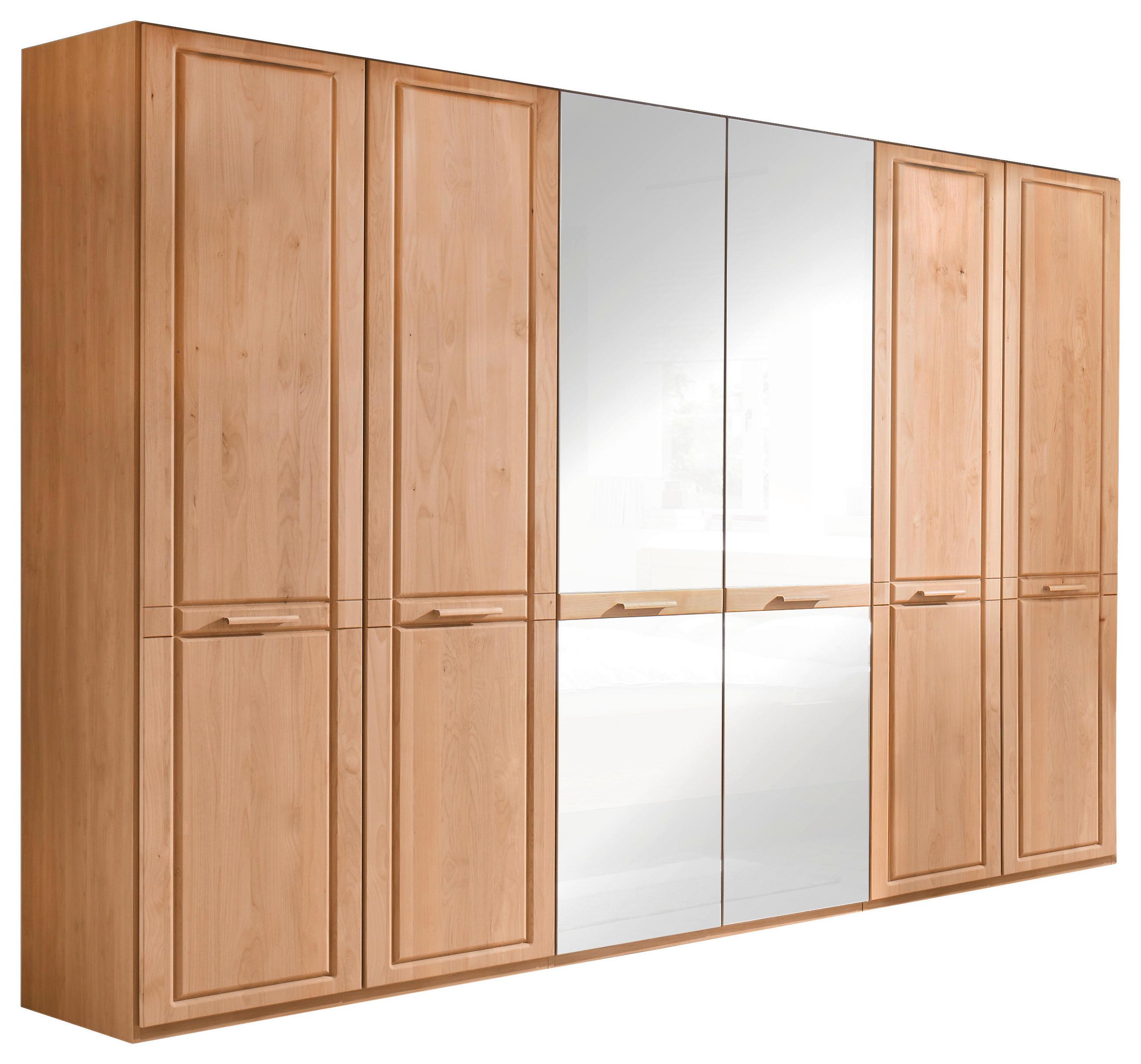 DREHTÜRENSCHRANK 300/216/58 cm,  in Erlefarben, 6-türig  - Erlefarben, KONVENTIONELL, Glas/Holz (300/216/58cm) - Venda