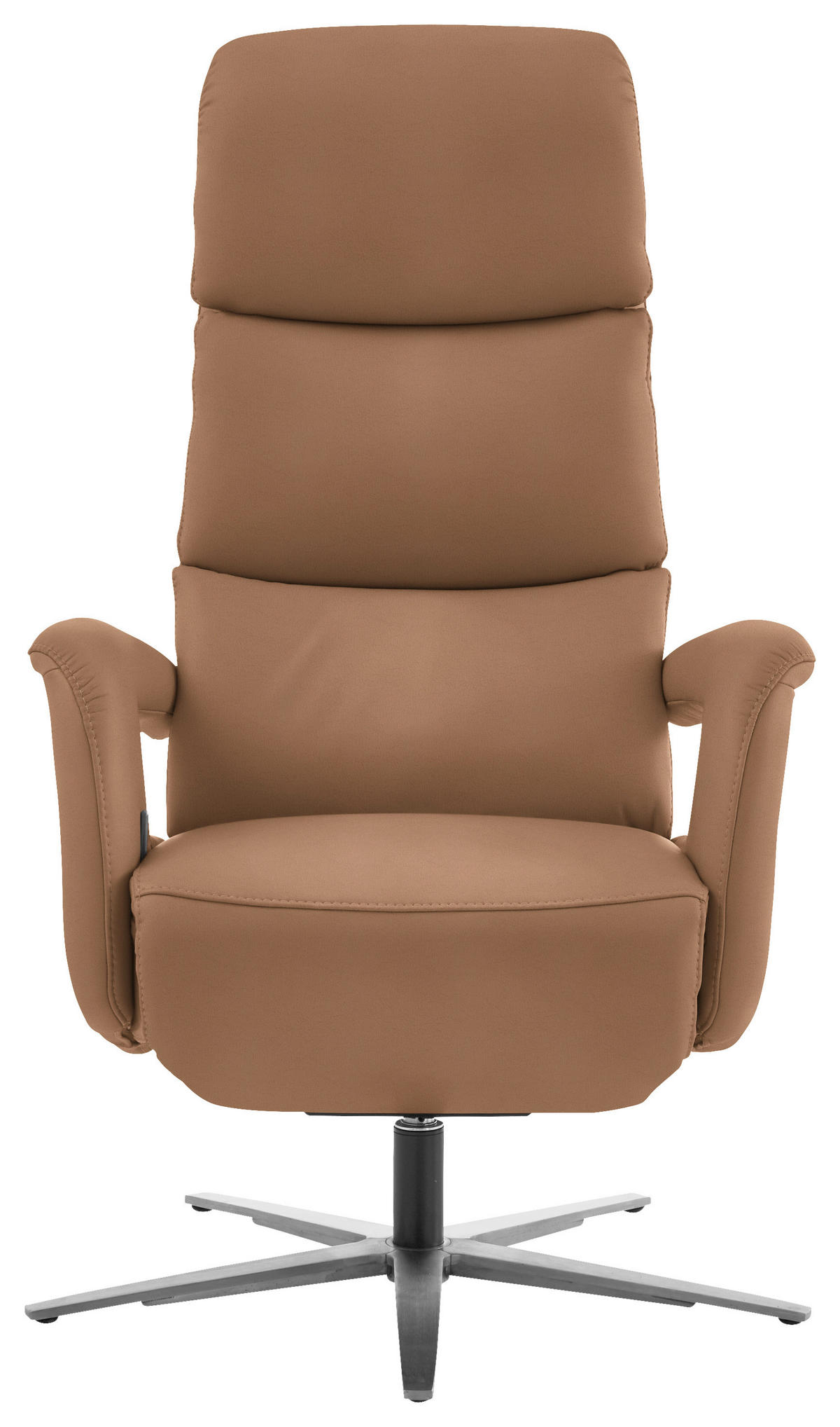 RELAXSESSEL in Leder Haselnussfarben  - Edelstahlfarben/Haselnussfarben, Design, Leder/Metall (76/119/86cm) - Dieter Knoll