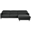 ECKSOFA in Echtleder Anthrazit  - Anthrazit/Schwarz, Design, Leder/Metall (291/176cm) - Valdera