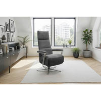 RELAXSESSEL TV VARIO COMFORT E M2 Chenille Kopfteilverstellung, Rücken echt    - Anthrazit/Silberfarben, Basics, Textil/Metall (70/126/85cm) - Sit & More