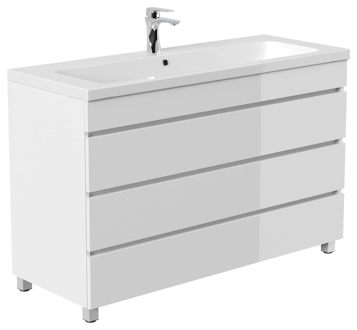 WASCHTISCHKOMBI 120 cm  - Weiß Hochglanz/Weiß, Basics, Holzwerkstoff/Stein (120cm) - MID.YOU