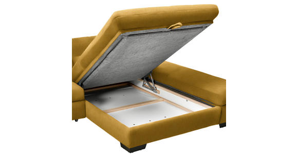 ECKSOFA  in Flachgewebe Gelb  204/341 cm  - Gelb/Schwarz, Design, Textil/Metall (204/341cm) - Xora