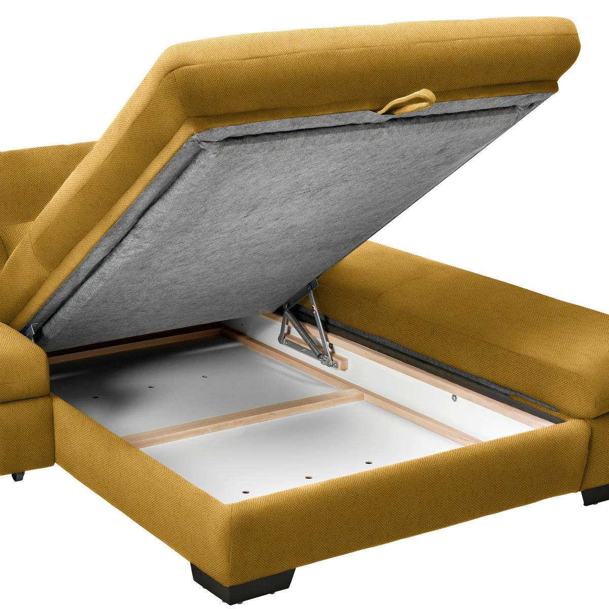 ECKSOFA  in Flachgewebe Gelb  204/341 cm  - Gelb/Schwarz, Design, Textil/Metall (204/341cm) - Xora