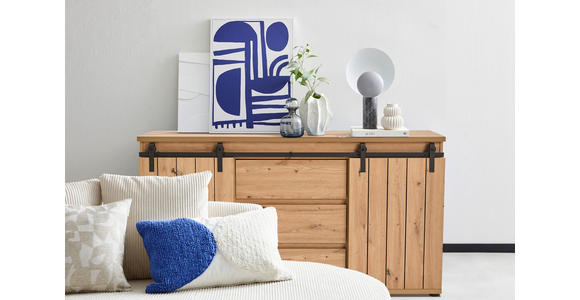 SIDEBOARD  in 160/86/40 cm  - Eichefarben/Schwarz, LIFESTYLE, Holzwerkstoff/Kunststoff (160/86/40cm) - Landscape