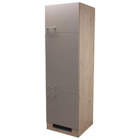 GERÄTEUMBAUSCHRANK 60/200/57 cm  in Champagner, Eiche San Remo  - Champagner/Edelstahlfarben, MODERN, Holzwerkstoff/Metall (60/200/57cm) - FlexWell