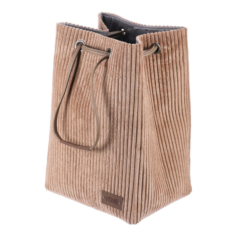 KÔŠ NA BIELIZEŇ, hnedá - hnedá, Basics, textil (35/50/27cm)