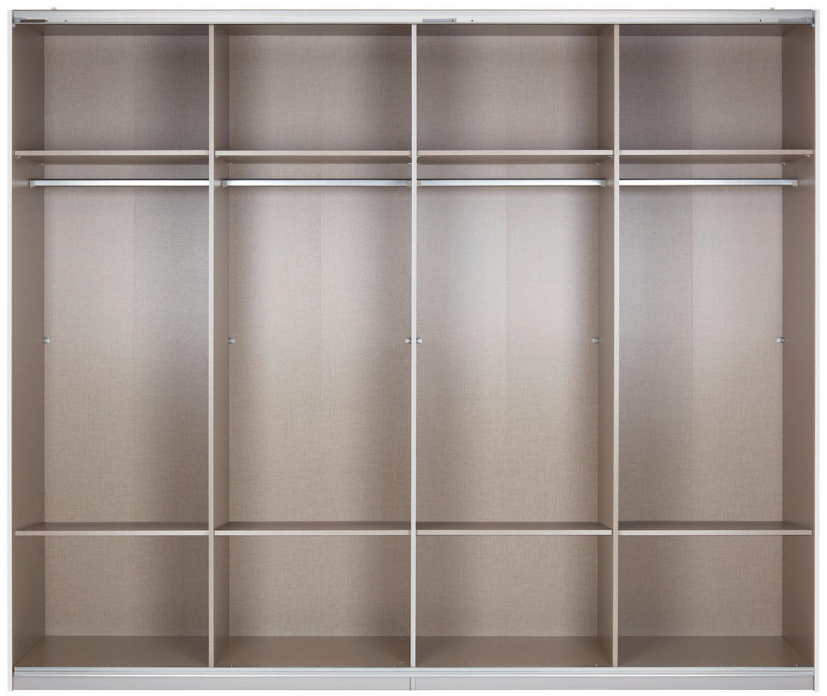 SCHIEBETÜRENSCHRANK 361/230/62 cm 4-türig Weiß  - Dunkelgrau/Alufarben, MODERN, Glas/Holzwerkstoff (361/230/62cm) - James Wood
