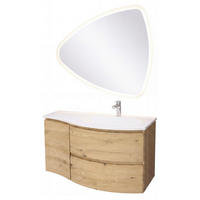BADRUM 105 cm  - vit/ek Artisan, Natur, trämaterial/sten (105cm) - Voleo