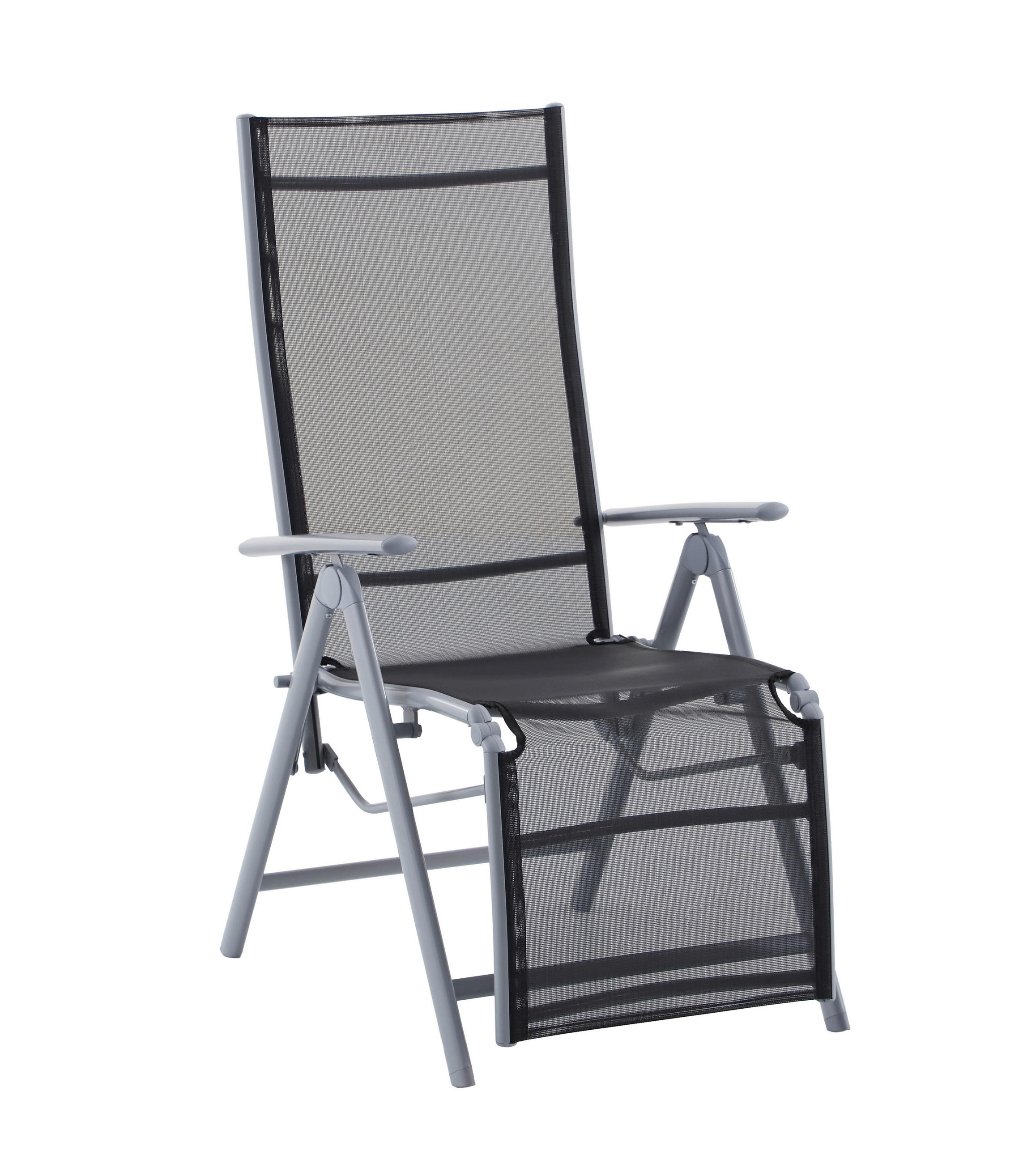 GARTENSESSEL Aluminium Grau, Schwarz  - Schwarz/Grau, MODERN, Kunststoff/Metall (56/112/81cm) - Gardenson