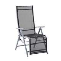 GARTENSESSEL Aluminium Grau, Schwarz  - Schwarz/Grau, MODERN, Kunststoff/Metall (56/112/81cm) - Gardenson