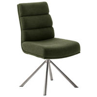 STUHL  Stoffauswahl, Typenauswahl, Sitzfläche 360° drehbar, Gestellauswahl Webstoff  Edelstahlfarben, Olivgrün  - Edelstahlfarben/Olivgrün, Design, Textil/Metall (47/90/64cm) - Dieter Knoll