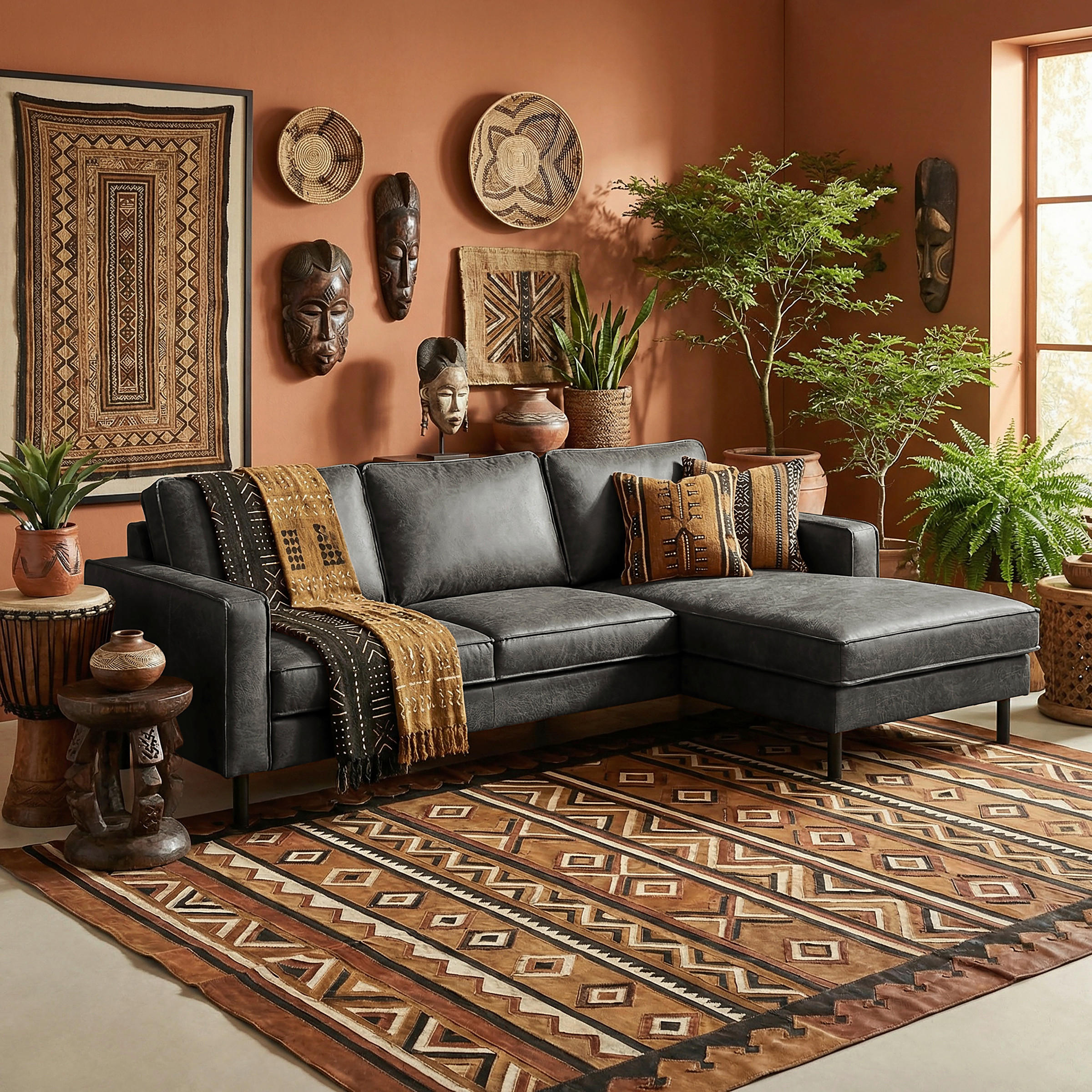 ECKSOFA Dunkelgrau Echtleder Lederlook Rücken echt  - Dunkelgrau/Schwarz, Design, Leder/Textil (166/238cm) - Livetastic