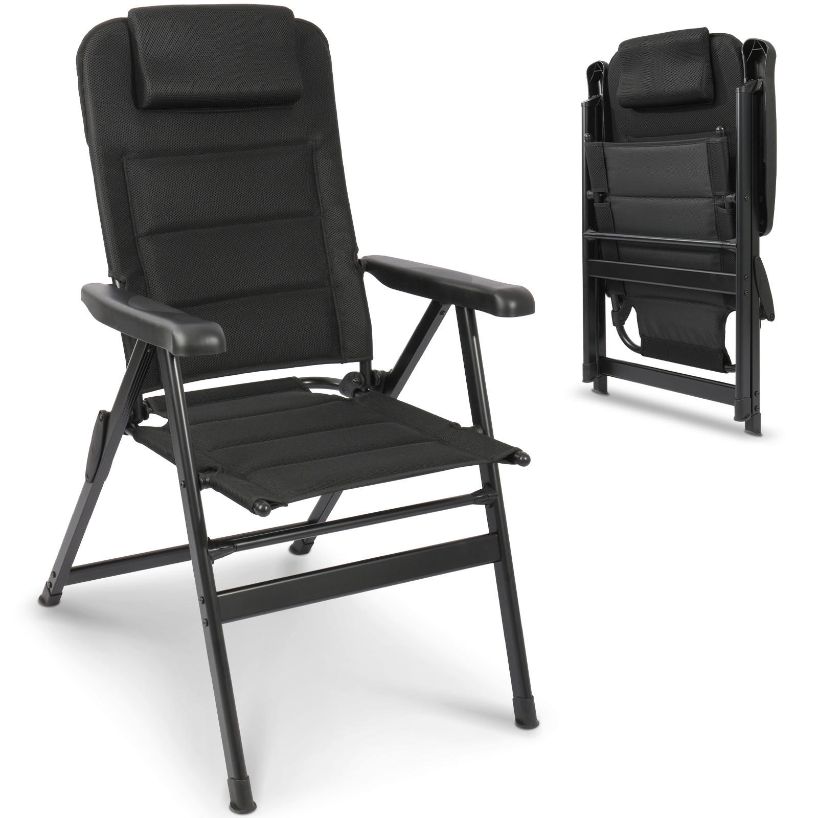 CAMPINGSESSEL - Schwarz, Basics, Textil/Metall (62/112/77cm) - Modante