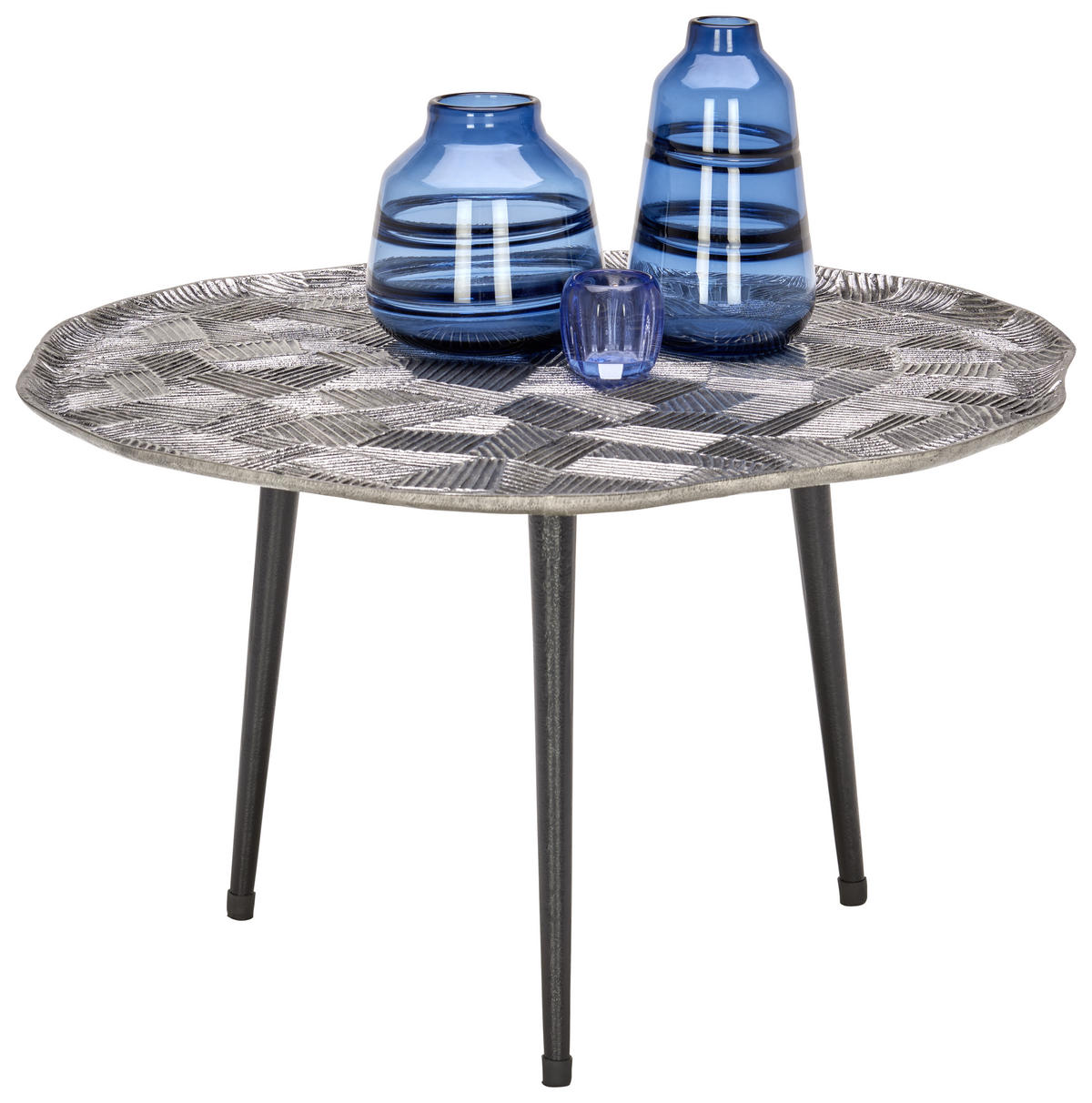 KONFERENČNÝ STOLÍK, čierna, niklová, kov, 75/75/44 cm - čierna/niklová, Lifestyle, kov (75/75/44cm) - Ambia Home