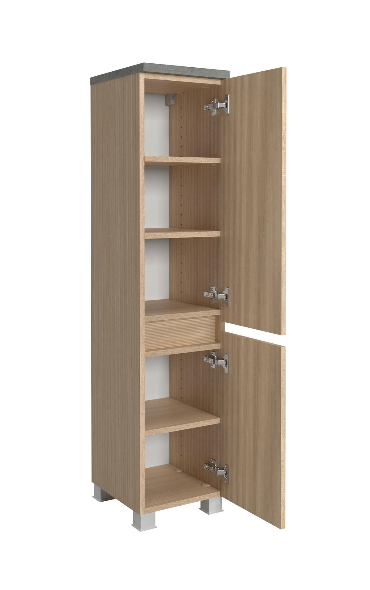 MIDISCHRANK 30/131/35 cm  - Sandfarben/Eichefarben, KONVENTIONELL, Holzwerkstoff/Kunststoff (30/131/35cm) - Xora
