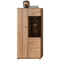 VITRINE Braun, Eschefarben, Eiche Artisan  75/163/40 cm  - Anthrazit/Eschefarben, Natur, Glas/Holz (75/163/40cm) - Linea Natura