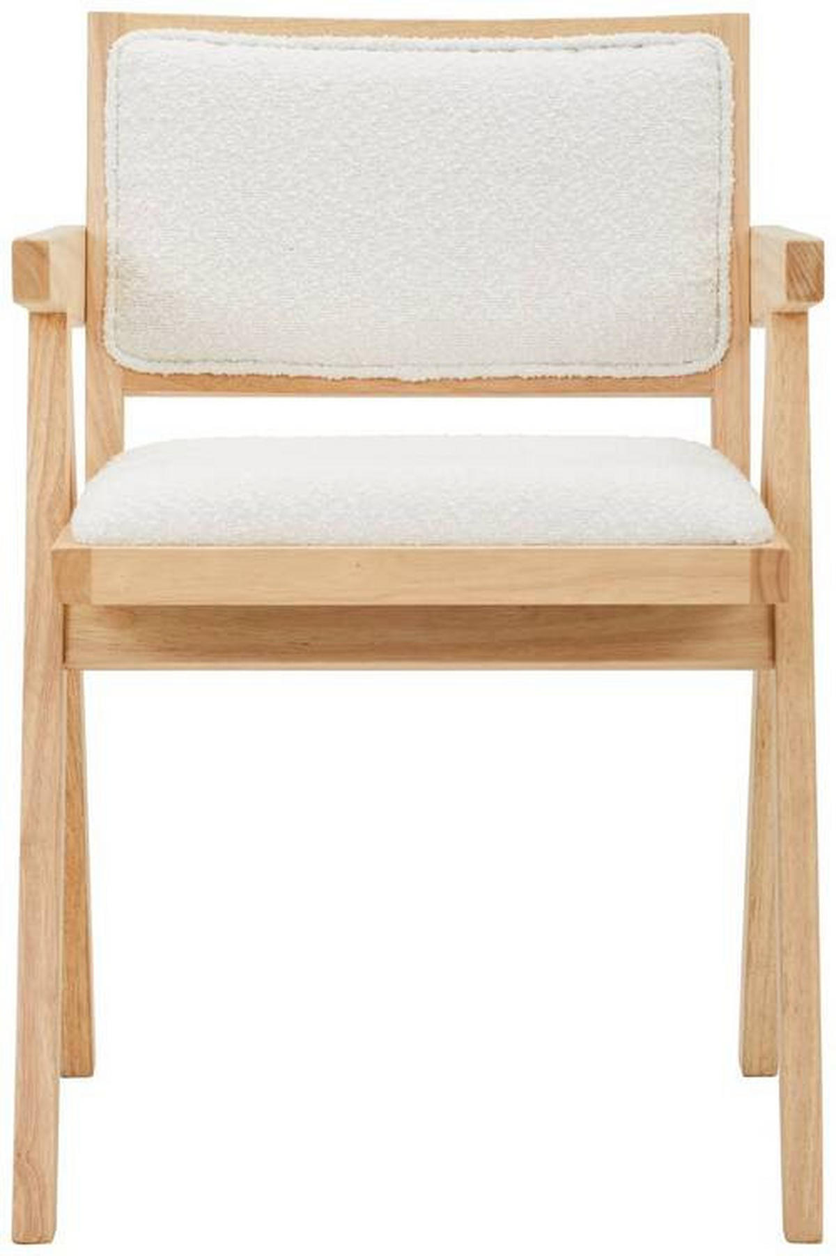 SCAUN CU BRAȚE in culoare natur, alb  - alb/culoare natur, Modern, lemn/textil (51/79/54cm) - Livetastic
