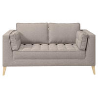 2-SITZER-SOFA in Bouclé Taupe  - Taupe/Naturfarben, Design, Holzwerkstoff/Textil (110/95/85cm) - MID.YOU