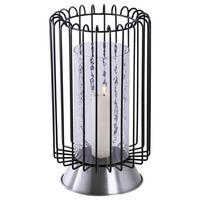 LJUSSTAKE  - silver/svart, Trend, metall/glas (22.5/22.5/40cm) - Kayoom