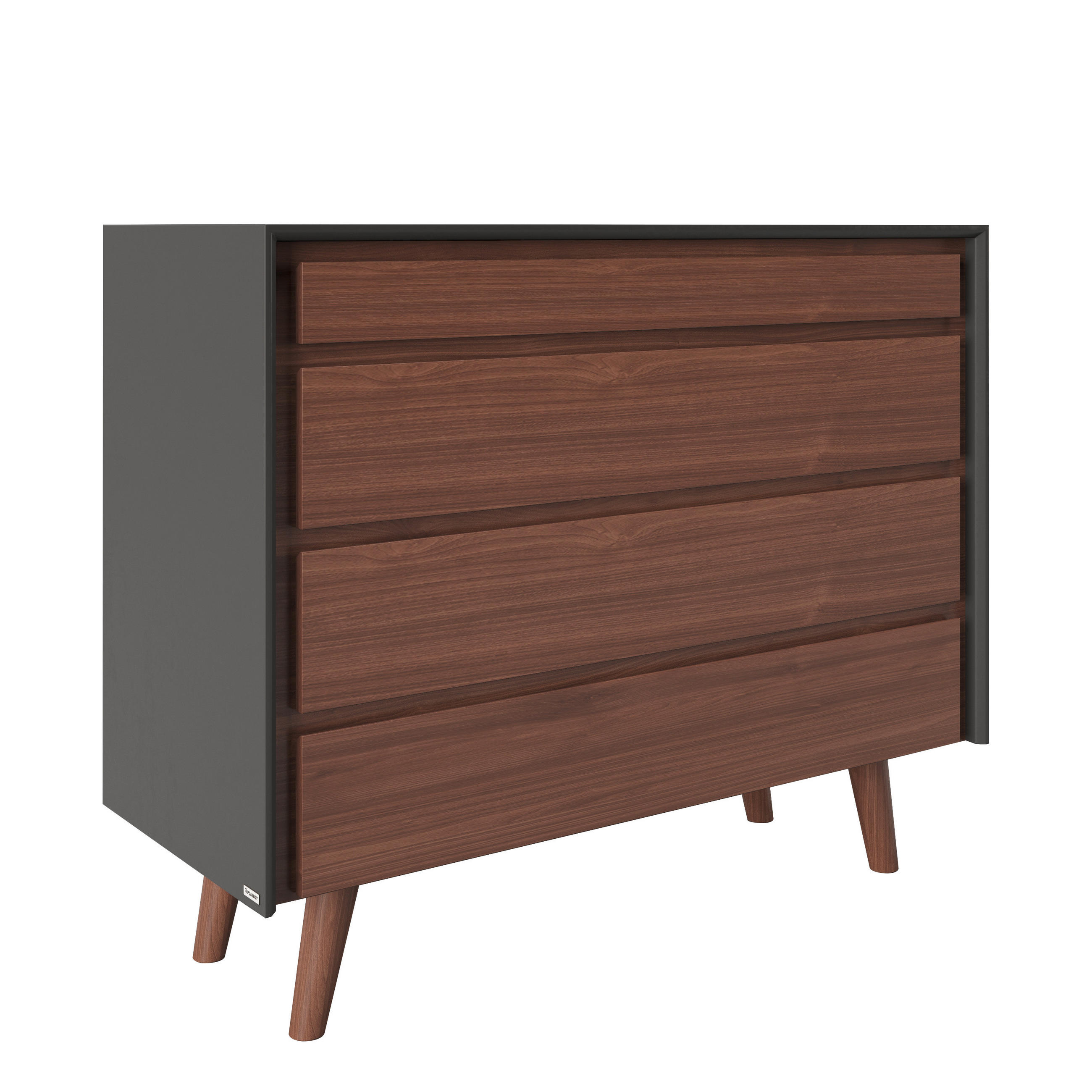 KOMMODE PLAYBOY  in 100/92/42 cm  - Walnussfarben, KONVENTIONELL, Holz/Holzwerkstoff (100/92/42cm) - Playboy