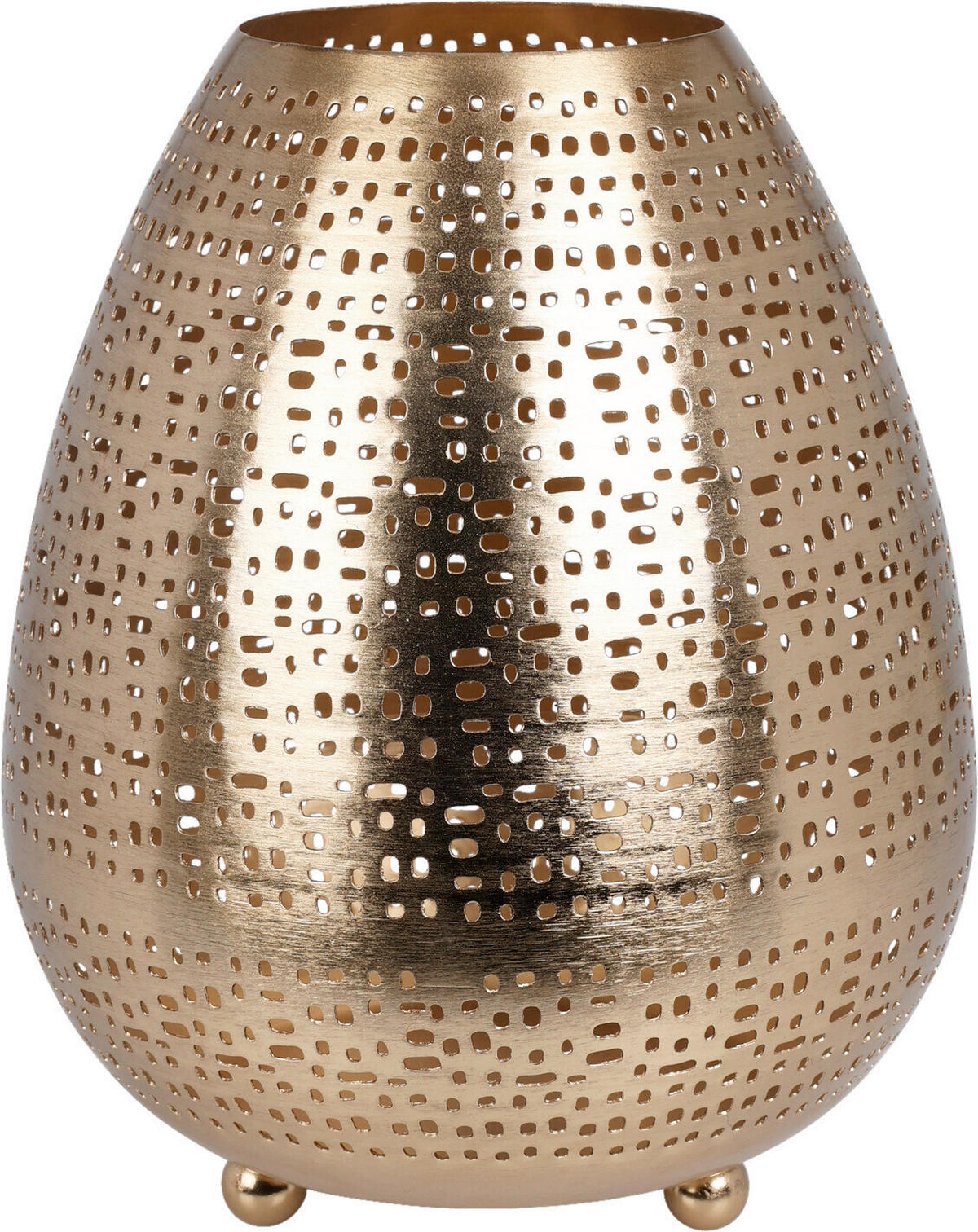 TEELICHTHALTER  - Goldfarben, Basics, Metall (17,5/21cm)