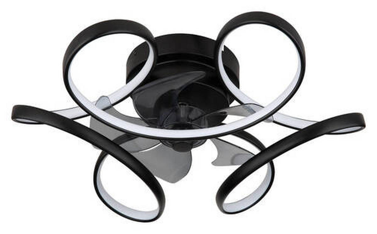 STROPNI VENTILATOR   //3000-6000 K// - črna/opal, Design, kovina/umetna masa (56/21cm) - Globo