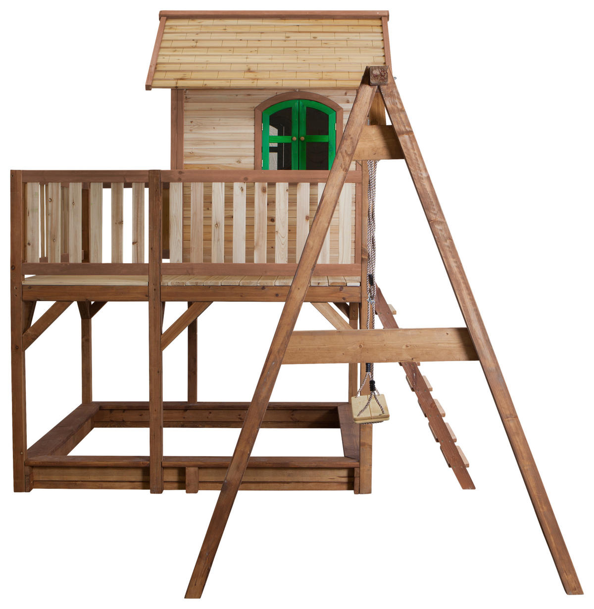 SPIELTURM 541/291/277 cm  - Braun/Weiß, KONVENTIONELL, Holz/Kunststoff (541/291/277cm) - Ambia Garden